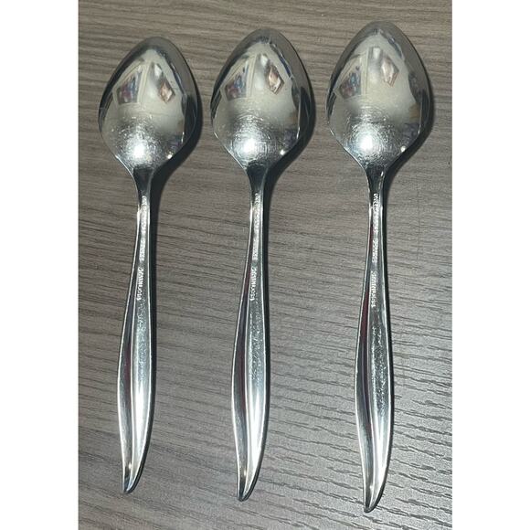 Oneida TEXTURA 6" Oneidacraft Deluxe 3 Teaspoons Stainless Flatware‎ Silver MCM - Picture 3 of 5